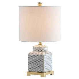Cleo LED Table Lamp - White and Navy