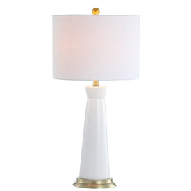 Hartley Table Lamp - White and Brass gold