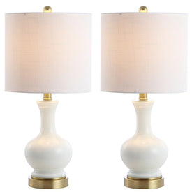 Cox Table Lamps Set of 2 - White and Brass Gold