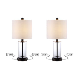 Abner Table Lamps Set of 2 - Oil Rubbed Bronze and Clear