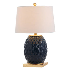Diamond LED Table Lamp - Navy and Gold
