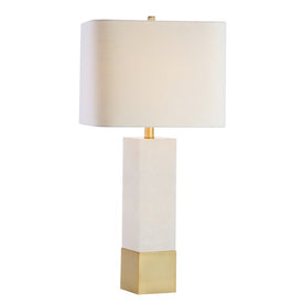 Jeffrey Table Lamp - Brass Gold and White