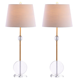Spencer Table Lamps Set of 2 - Clear and Brass Gold
