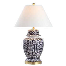 Tegola LED Ceramic Table Lamp - Blue and White