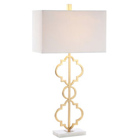 Selina Table Lamp - Gold Leaf with White Base