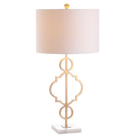 July Table Lamp - Gold and White