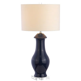 Liberty Ceramic Table Lamp - Navy and Clear