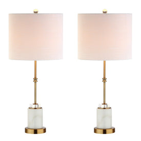 Harper Table Lamps Set of 2 - White and Brass Gold