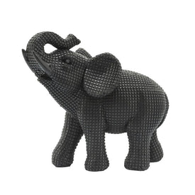 7" Polyresin Elephant Figurine - Black
