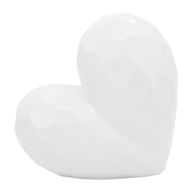 11" Ceramic Heart - White