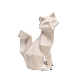 Modern Ceramic Fox Figurine - White