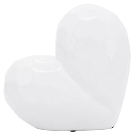 8" Ceramic Heart - White