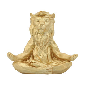 7" Polyresin Yoga Lion - Gold