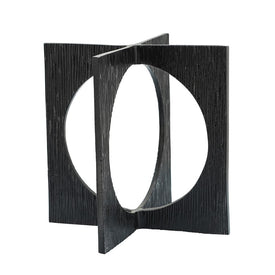 8" Metal Linked Squares Sculpture - Black