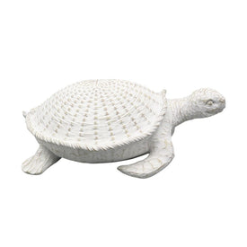 15"x 5" Polyresin Turtle Figurine - White