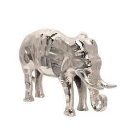 11" Metal Elephant Figurine - Silver