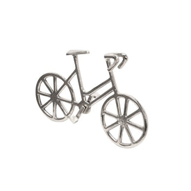 9" Metal Bicycle Sculpture - Silver