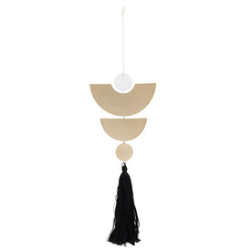 28" Metal Wall Accent with Tassel - Black