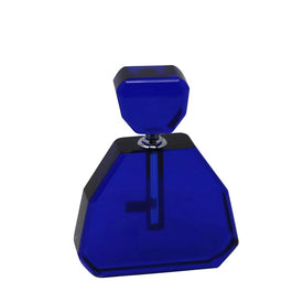 6" Geometric Crystal Perfume Bottle - Blue