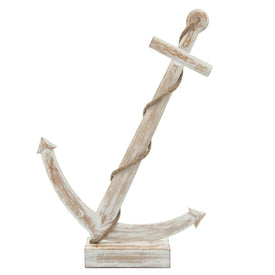 21" Wooden Anchor - White