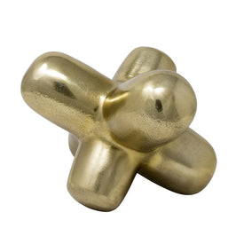 8" Metal Geometric Orb - Gold