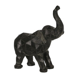 8" Polyresin Elephant Figurine - Black
