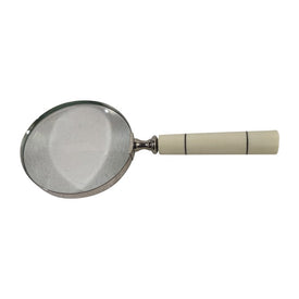4" Magnifying Glass with Polyresin Handle - Ivory