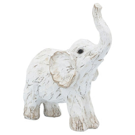 11" Polyresin Elephant Figurine - White