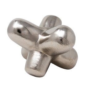 8" Metal Geometric Orb - Silver