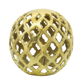 8" Metal Cut-Out Orb - Gold