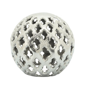 6" Metal Cut-Out Orb - Silver
