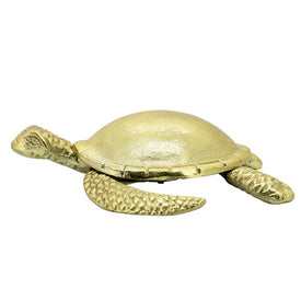 9" Metal Sea Turtle Figurine - Gold