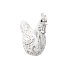 4.75" Spotted Polyresin Chicken - White