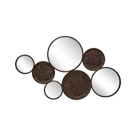 39" Glittered and Mirrored Discs Wall Decor - Bronze