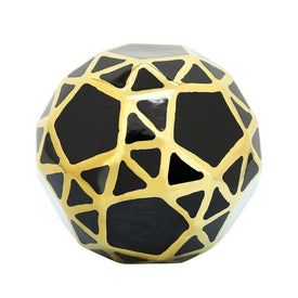 6" Ceramic Orb - Black/Gold