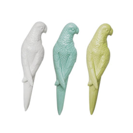11.75" Ceramic Multi-Colored Parrots Set of 3