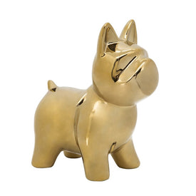 8" Ceramic Dog Figurine - Gold