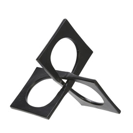 9" Metal Linked Square Decor - Black
