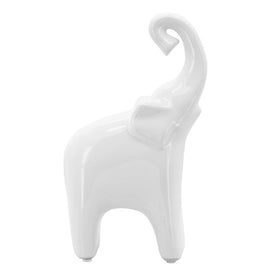 6" x 11" Ceramic Elephant - White