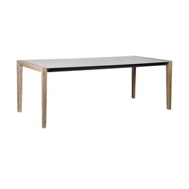 Fineline Indoor Outdoor 80" Rectangle Dining Table in Light Eucalyptus Wood and Super Stone