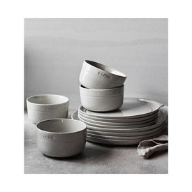 Twelve-Piece Ceramic Dinnerware Set - White Truffle - OPEN BOX