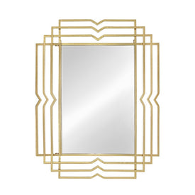 39" Metal Rectangular Wall Mirror - Gold