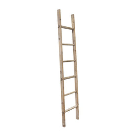 76" Decorative Wooden Ladder - Brown (Knockdown Design)