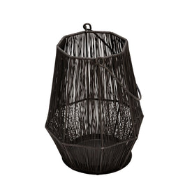 11" Metal Wire Lantern - Gray