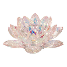 8.25" Crystal Lotus Votive Candle Holder - Blush