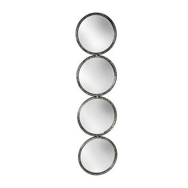 Stack of Four Mirrored Circles Wall Decor - Black