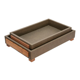 16"/18" Wood Trays with Legs Set of 2 - Green