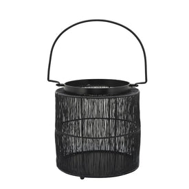 10.25" Metal Wire Lantern - Black