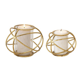6" Orb Candle Holders Set of 2 - Gold