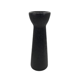 12" Beaded Ceramic Bead Candle Holder - Black